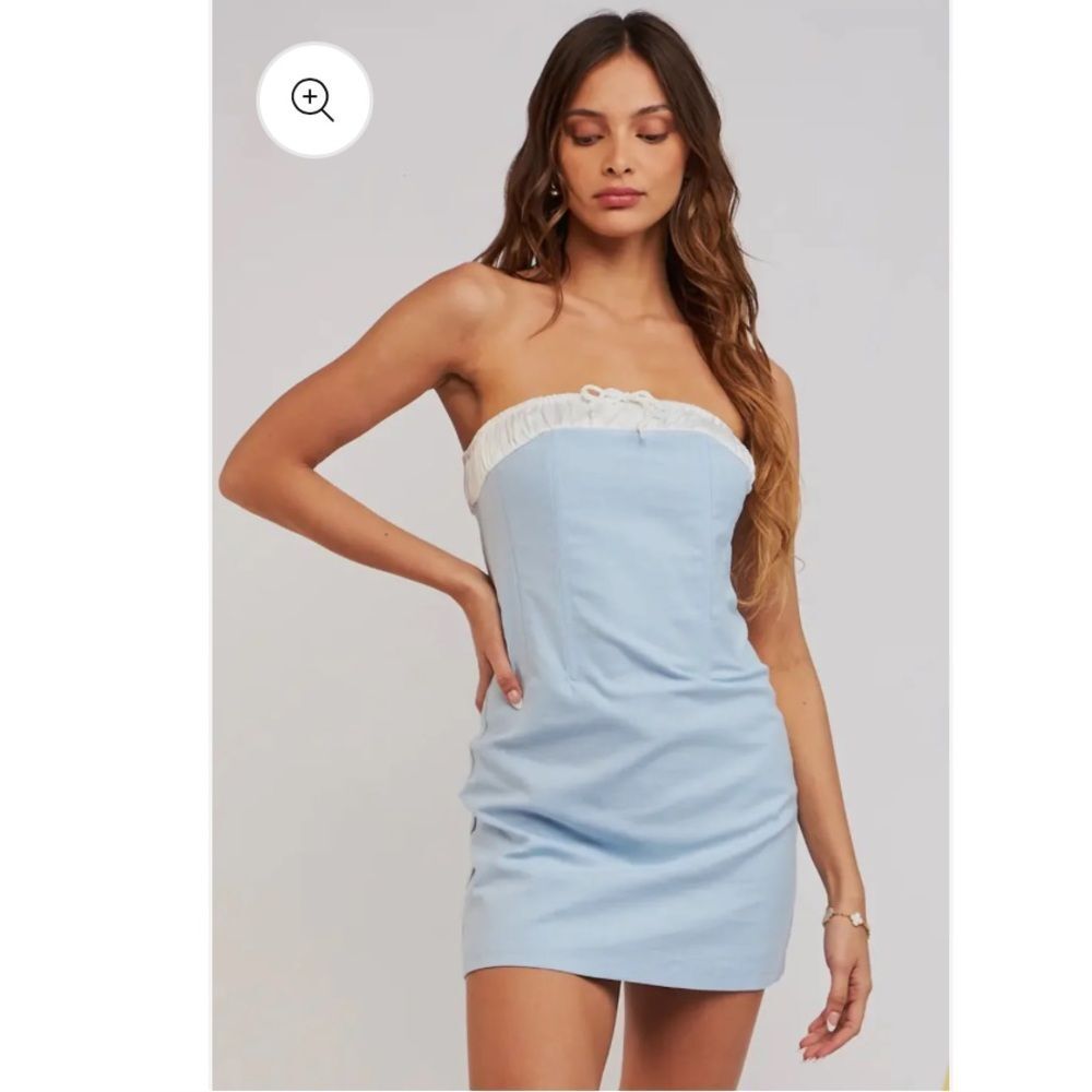 NWT sky to moon  Summer‎ Blues strapless dress size M